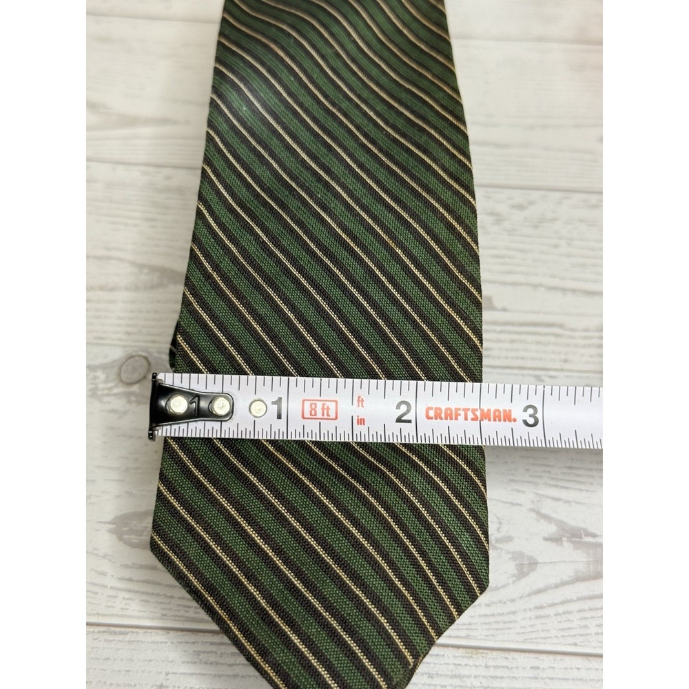 Ivy League Men's Green Gold Vintage 1950-60's Silk Cotton Tie Rep Trad Untipped - Picture 3 of 14
